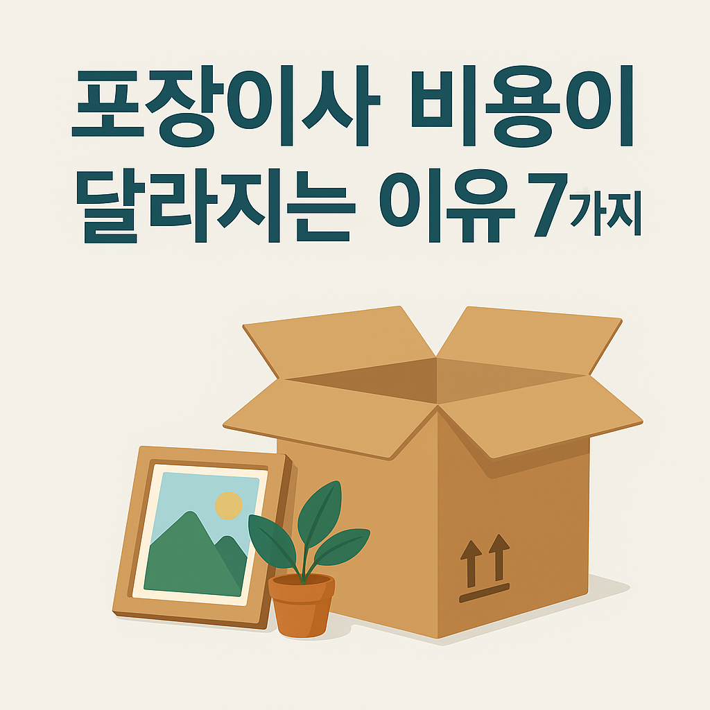 포장이사 비용이 달라지는 이유 7가지